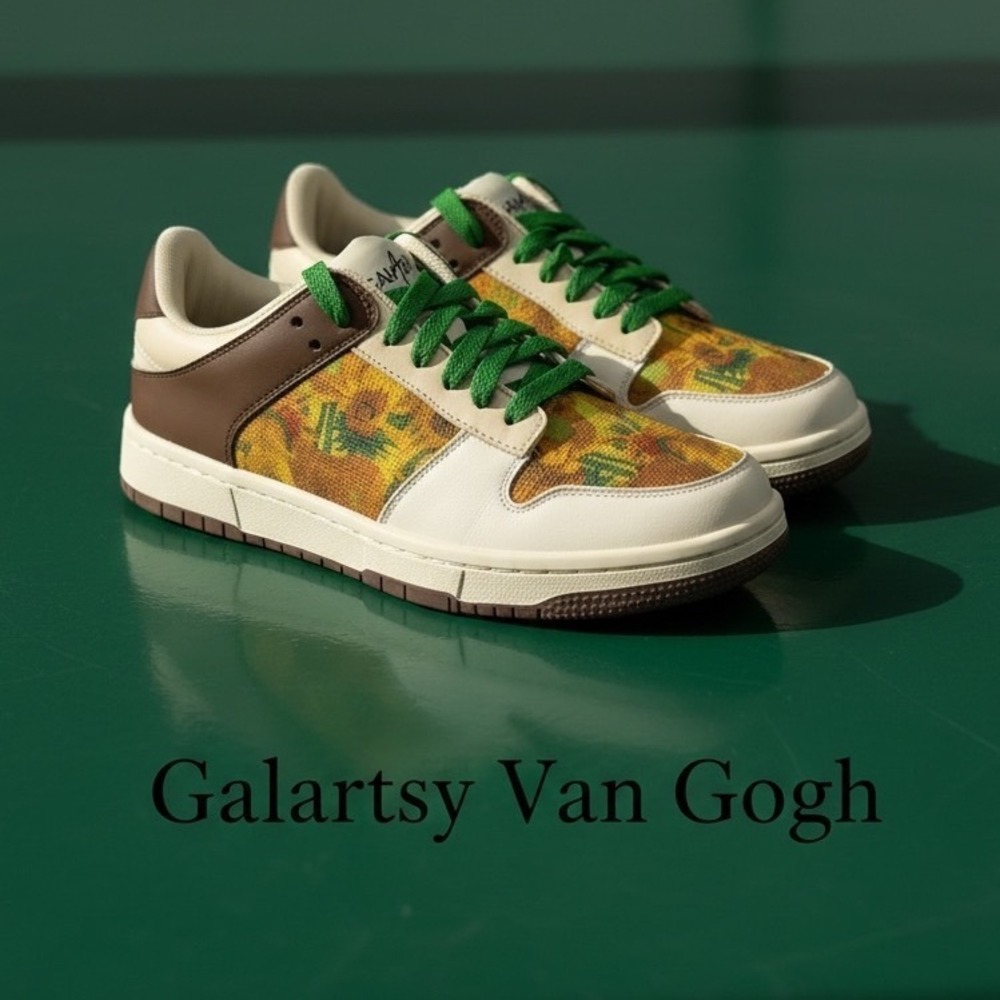 Galartsy Vincent Van Gogh Sunflowers Low Top Art Sneakers Shoes EU 38